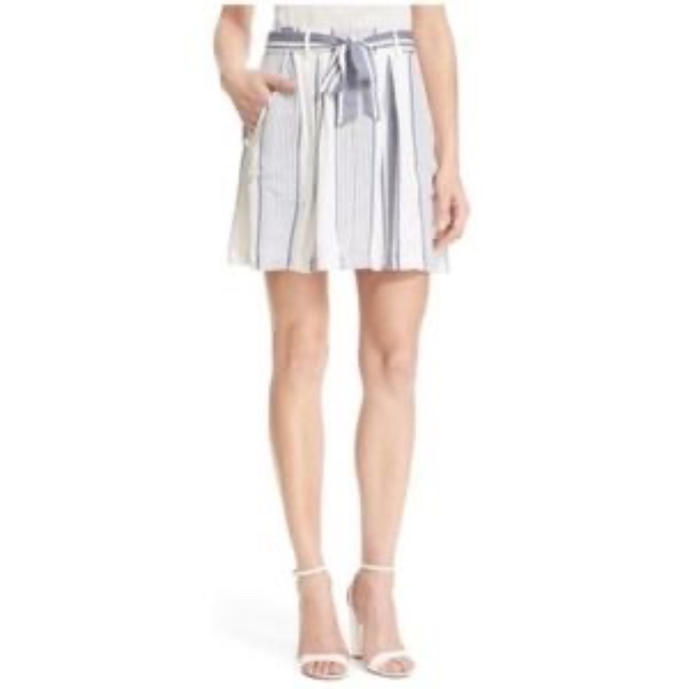 Joie Zelphia B Silk Striped Skirt - XS